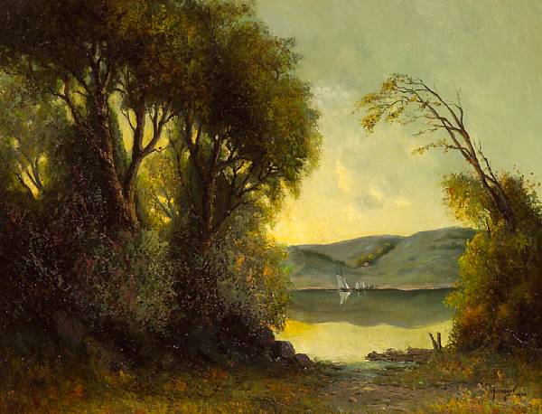 Appraisal: H J Krueger fl - A View of a Lake