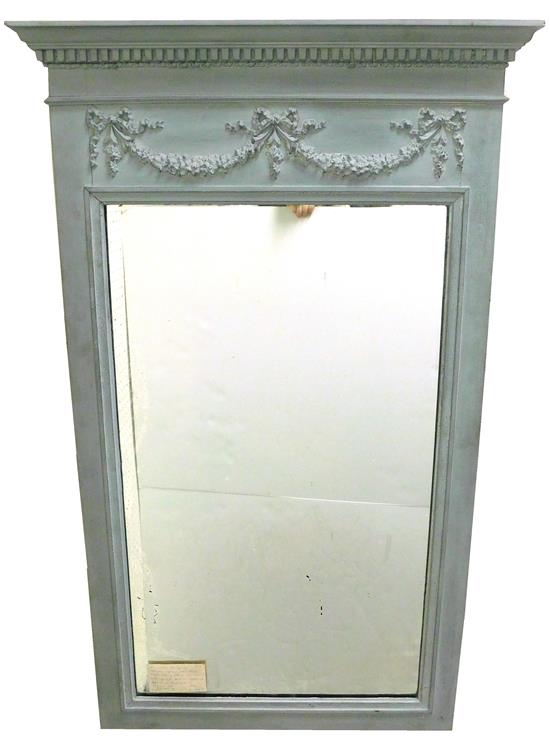 Appraisal: French Empire style wall mirror c mahogany painted grey with