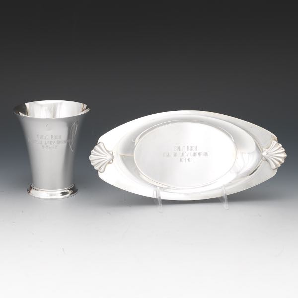 Appraisal: Tiffany Co Two Sterling Table Items Tiffany sterling silver trophy