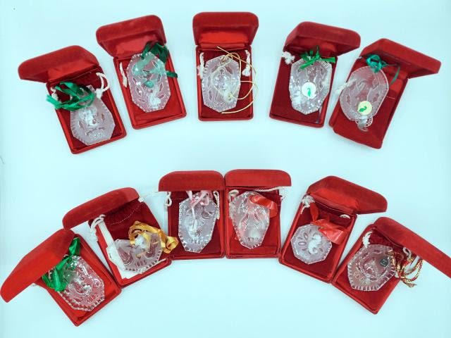 Appraisal: Set of Waterford Crystal Days of Christmas Ornaments missing Swans