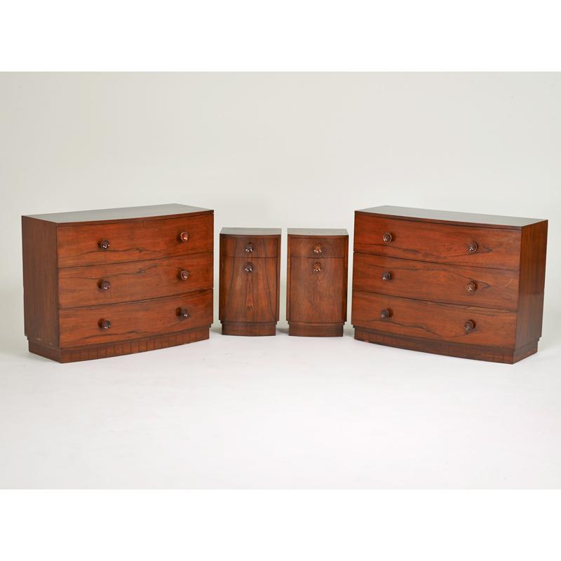 Appraisal: GILBERT ROHDE HERMAN MILLER Bedroom suite pair of dressers no