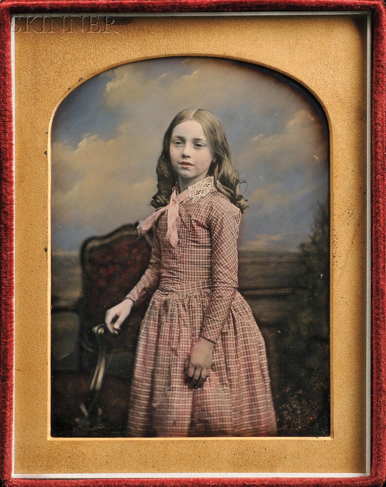 Appraisal: William Edward Kilburn British - Hand-tinted Quarter-plate Daguerreotype of a