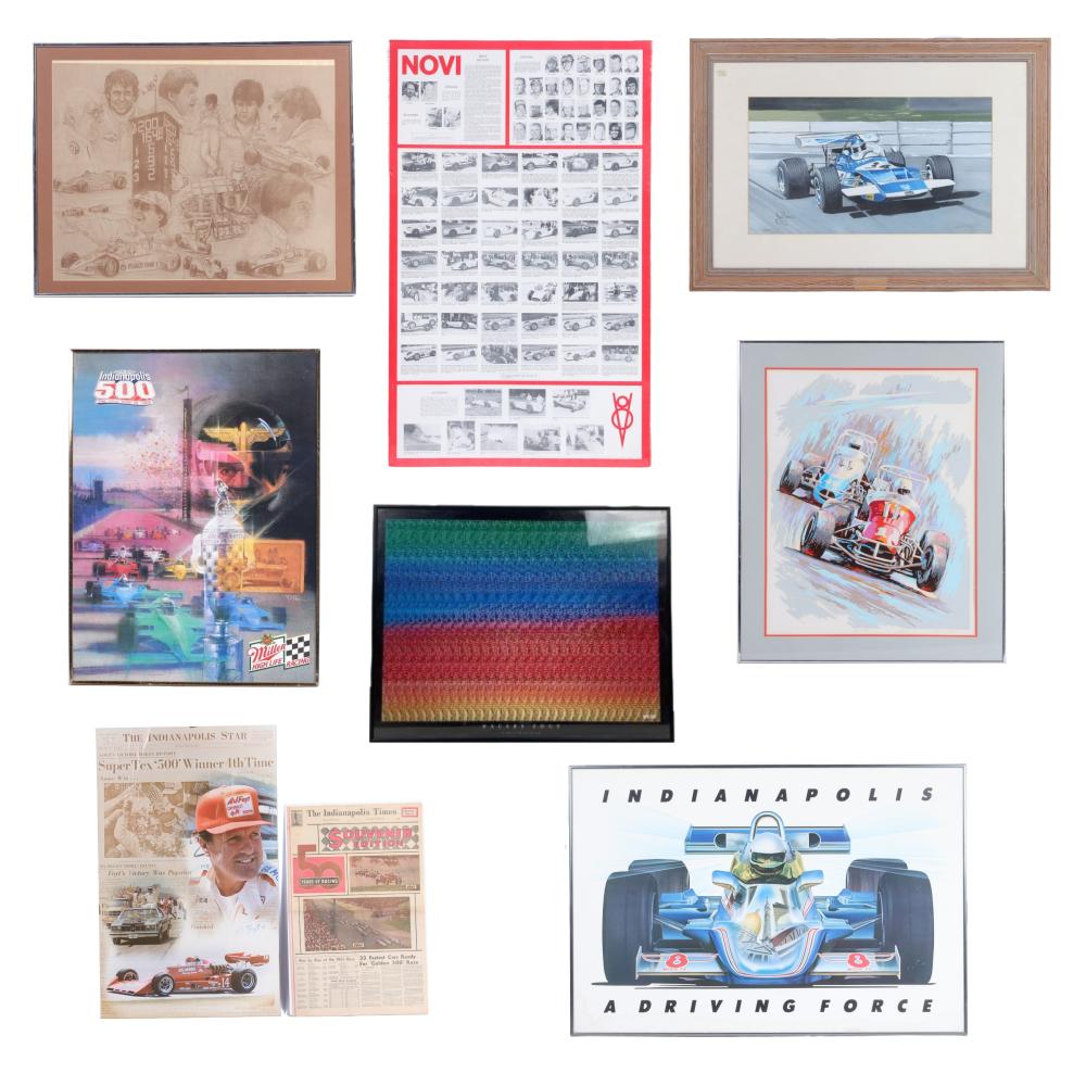 Appraisal: LOT OF RACING PRINTS POSTERS AND DISPLAYSLot of Racing Prints