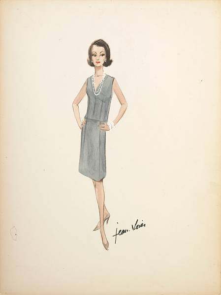 Appraisal: A Jean-Louis signed costume design sketch from an unknown film