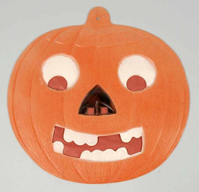 Appraisal: Halloween Hanging Die-Cut Pumpkin Description German Cutout face with tissue