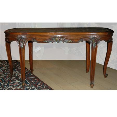 Appraisal: Louis XV Style Painted Mahogany and Caned Bench Estimate -