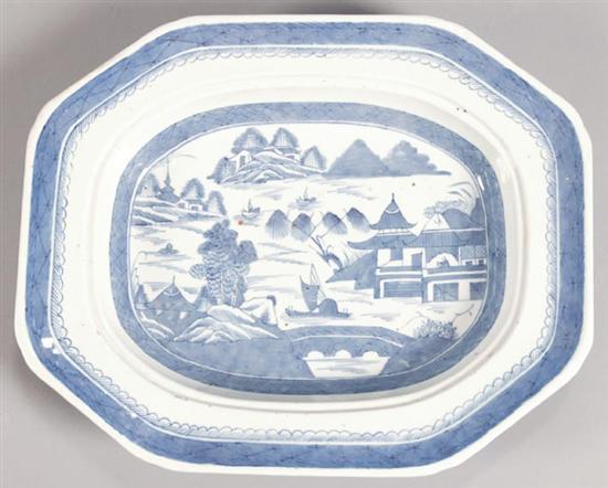 Appraisal: CANTON PLATTER China th century porcelain Thick walled platter with