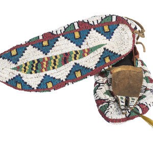 Appraisal: Sioux Fully Beaded Hide Moccasins fourth quarter th century sinew-sewn