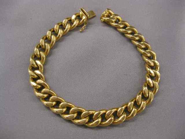 Appraisal: k Gold Bracelet Cuban style link '' long