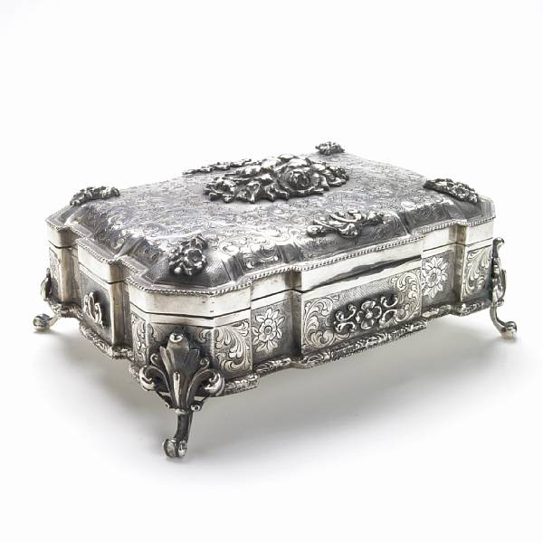 Appraisal: An Italian standard silver table box after the antique In