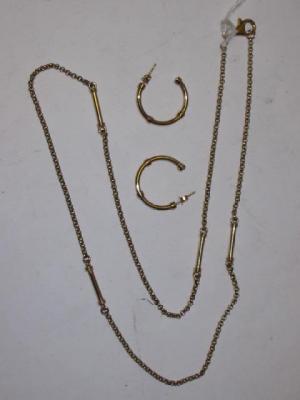 Appraisal: A CT GOLD CHAIN NECKLACE with four bar links long