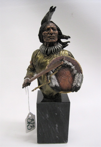 Appraisal: LEGENDS POLYCHROME METAL SCULPTURE titled Dog Soldier limited edition Raised