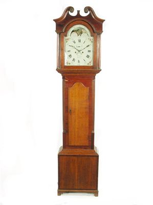 Appraisal: A mahogany and oak longcase clock the day movement striking