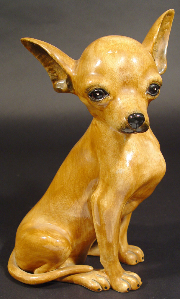 Appraisal: Life size Italian pottery dog with hand painted decoration painted