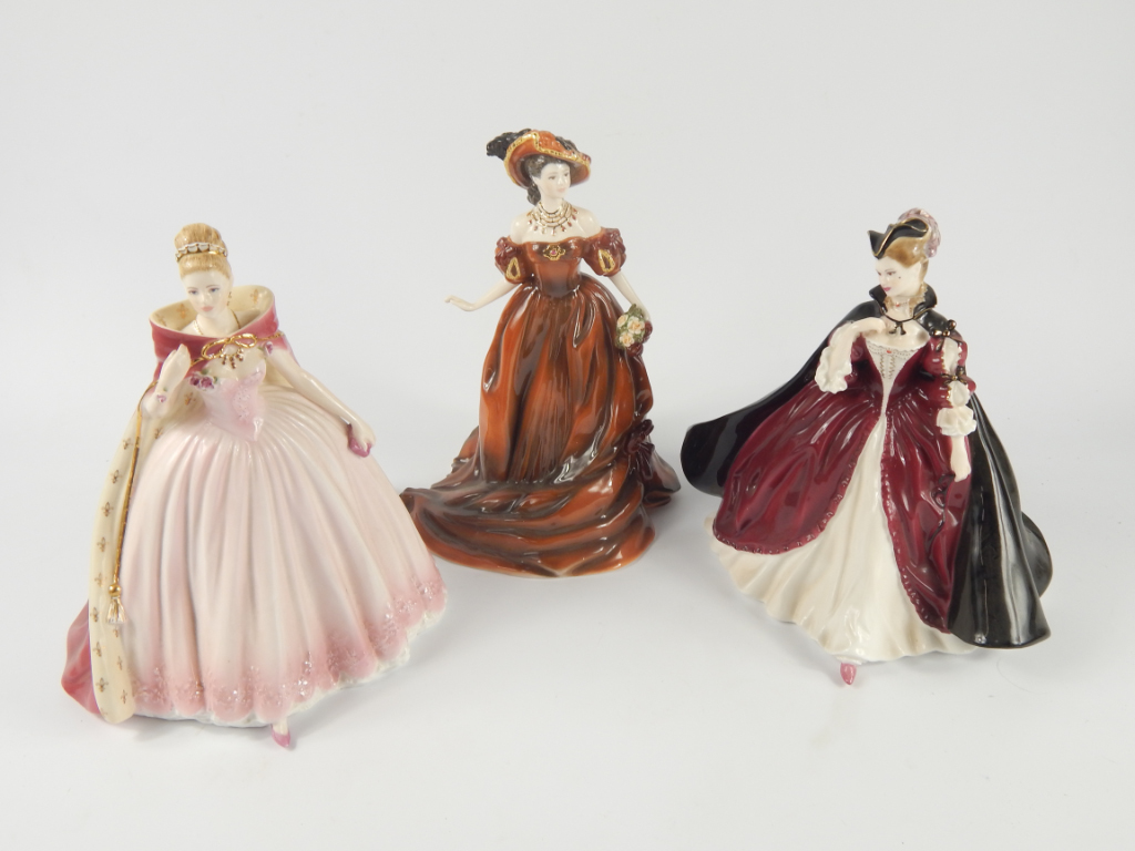 Appraisal: Three Coalport porcelain figures comprising The Wicked Lady Lady de