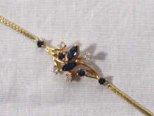 Appraisal: An carat gold diamond and sapphire bracelet