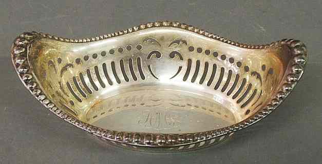 Appraisal: Sterling silver dish monogrammed HMC h x w troy oz