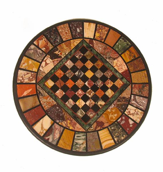 Appraisal: An Italian pietra dura games board diameter in