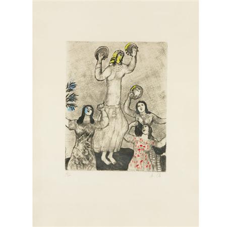 Appraisal: Marc Chagall DANCE OF MIRIAM SISTER OF MOSES Hand-colored etching