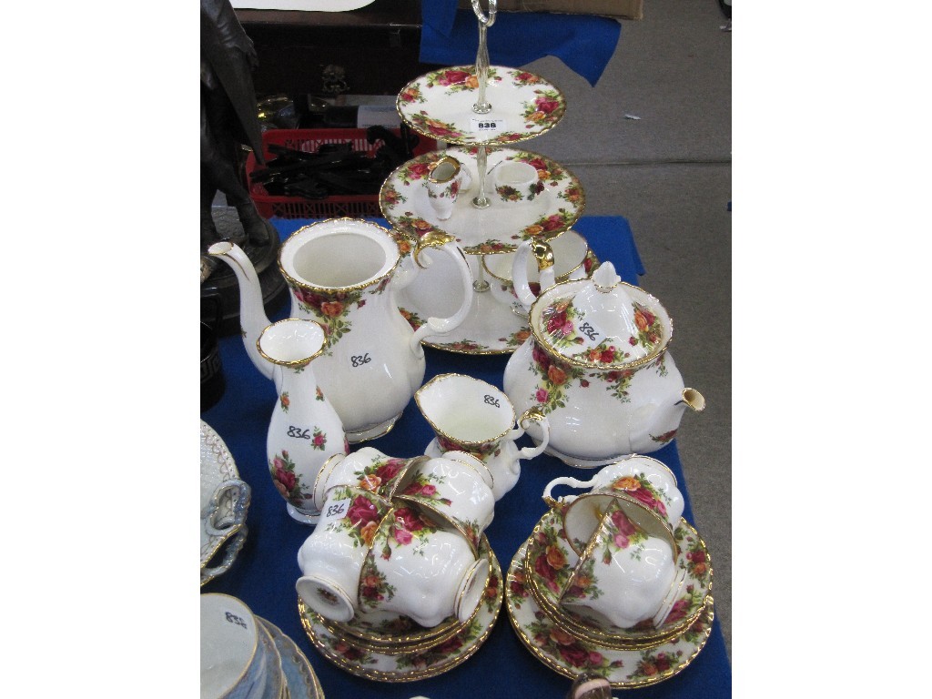 Appraisal: Royal Albert Old Country Roses six setting teaset with teapot