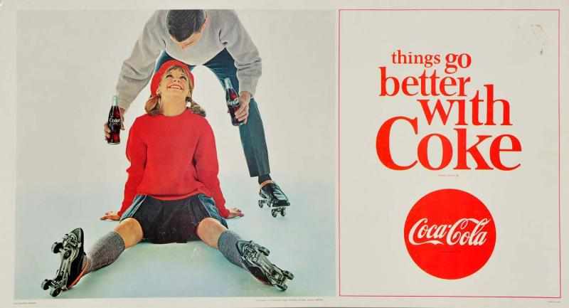 Appraisal: s Cardboard Coca-Cola Poster Description Only minor surface rubs light