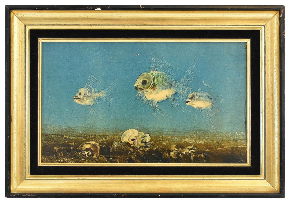 Appraisal: ENDRE SZASZ HUNGARIAN - Untitled Multiple Fish on the Sea