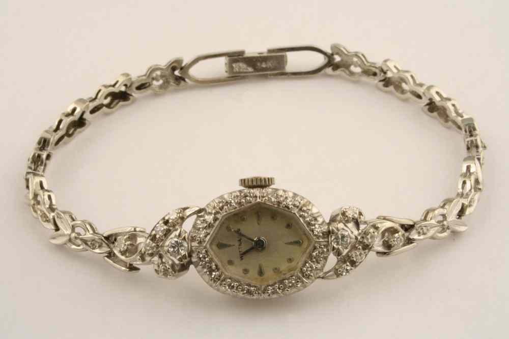 Appraisal: LADY'S WRISTWATCH - A K white gold and diamond jewel