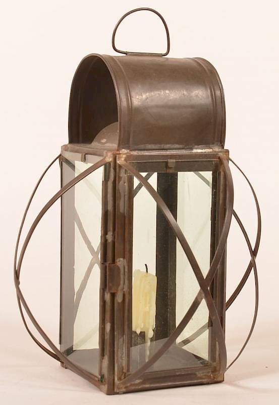 Appraisal: th Century Tin Candle Lantern th Century Tin Candle Lantern