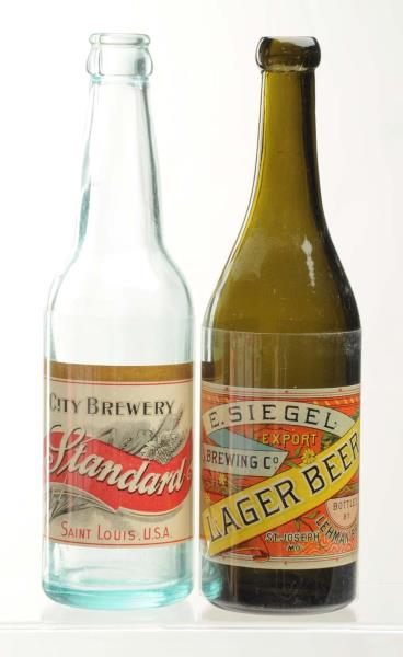 Appraisal: Lot Of Pre-Prohibition Beer Bottles Labels This lot includes an