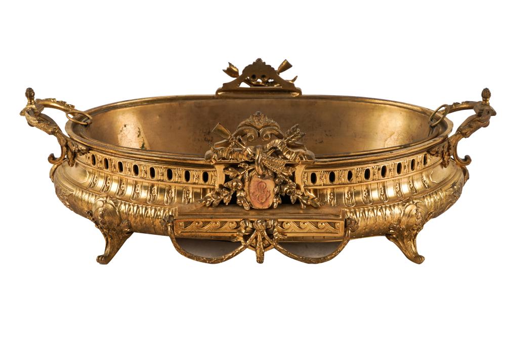 Appraisal: FRENCH GILT BRONZE JARDINIERE th century inches wide inches high