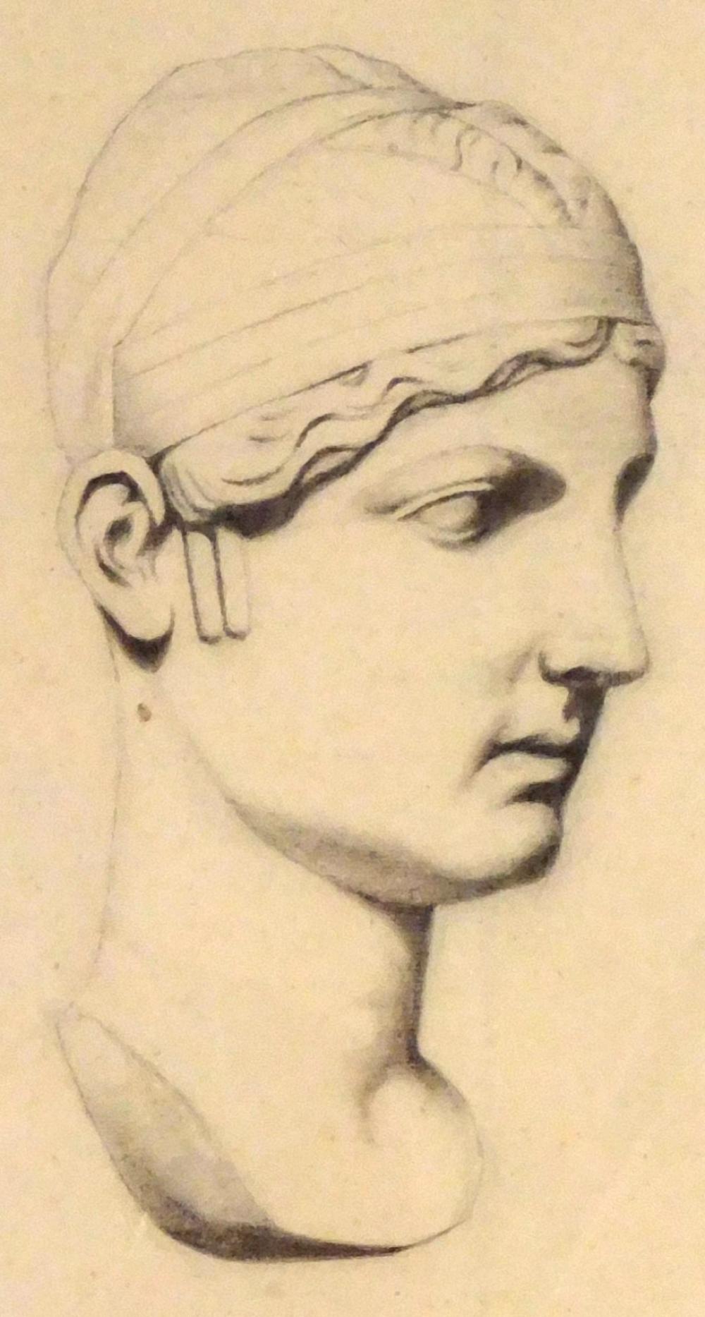 Appraisal: Fannie Burr Connecticut - charcoal drawing of classical bust of