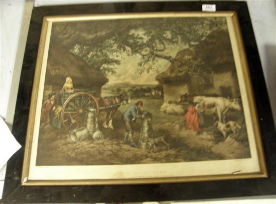 Appraisal: th century print of dairy farm and five others