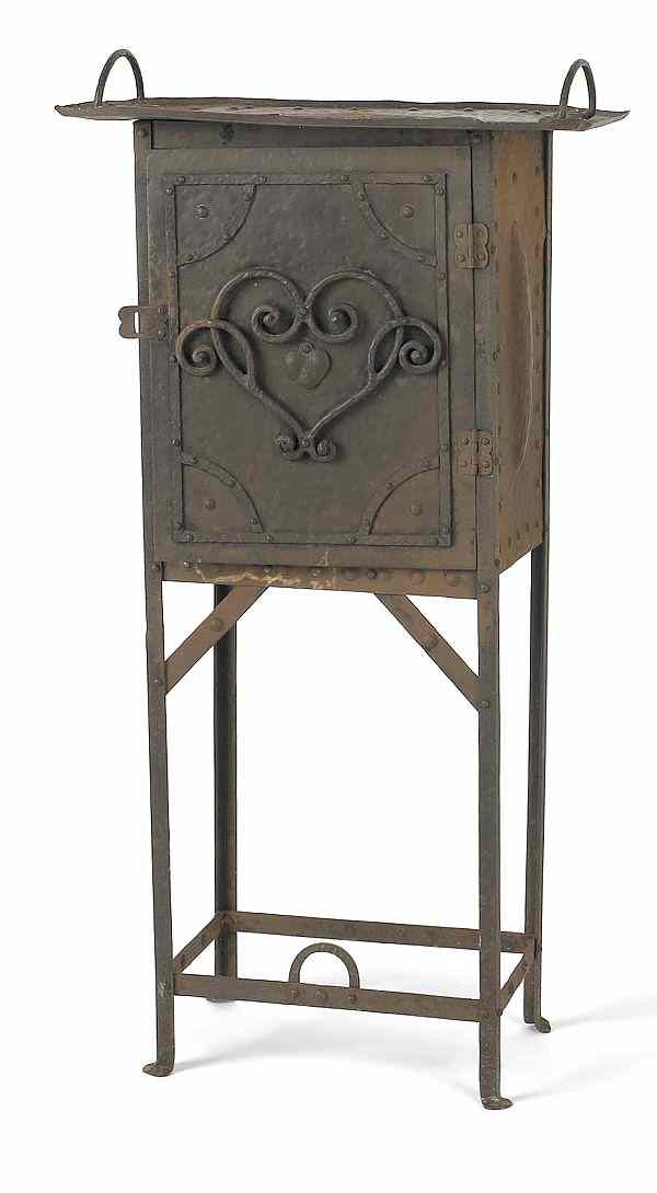 Appraisal: Arts and Crafts style iron humidor th c h w