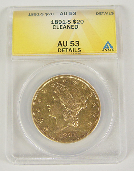 Appraisal: -S Liberty Gold Coin ANACS certified and graded AU details