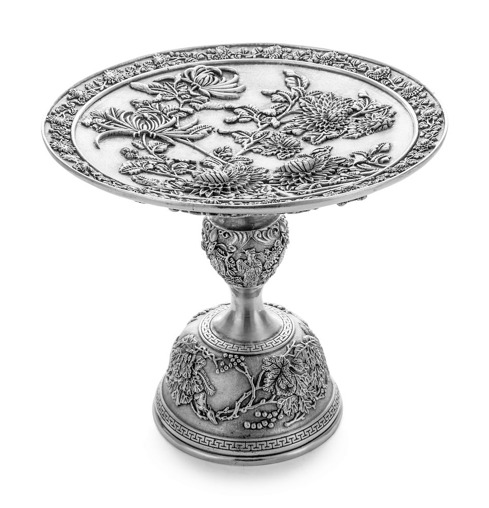 Appraisal: A Chinese Export Silver Tazza A Chinese Export Silver Tazza