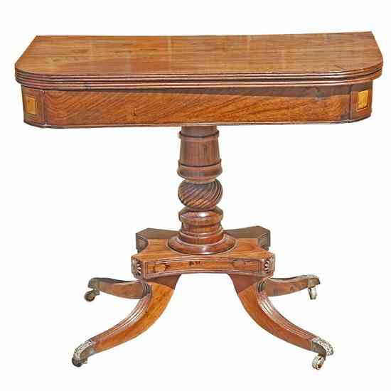 Appraisal: An Anglo Indian Regency Inlaid Rosewood Fold-Over Card Table circa