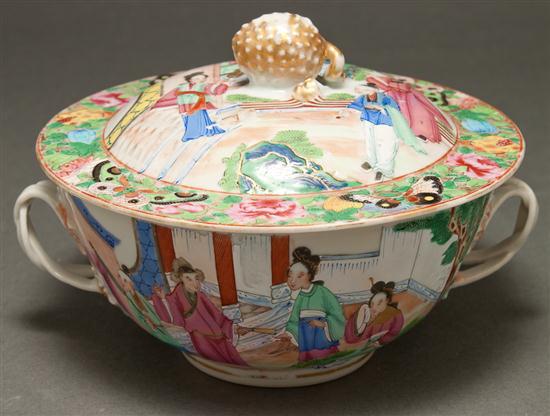 Appraisal: Chinese Export Rose Mandarin porcelain trembleuse circa in H in