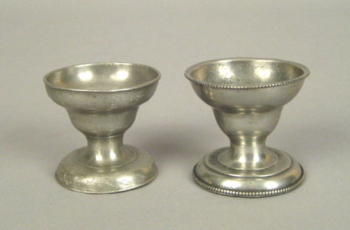 Appraisal: Philadelphia pewter salt ca attributed to Parks Boyd h together