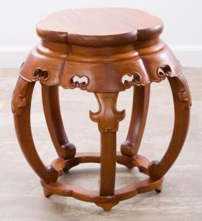 Appraisal: George Zee Co Hardwood Chinese Garden Stool Kiln dried hardwood