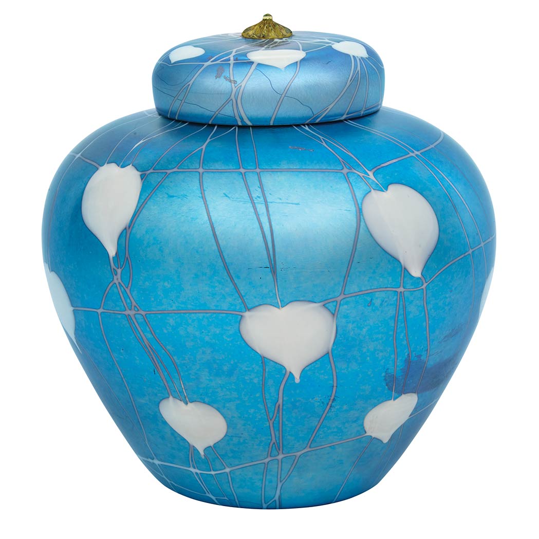 Appraisal: Durand Art Glass Jar Shape circa - In translucent cobalt