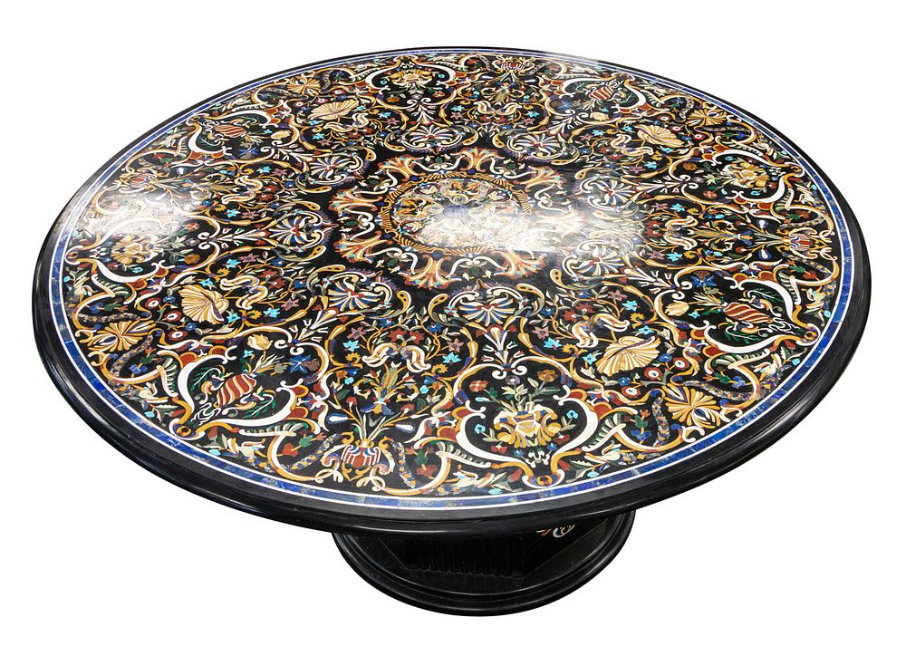 Appraisal: A LARGE ITALIAN RENAISSANCE STYLE PIETRA DURA TABLE A LARGE