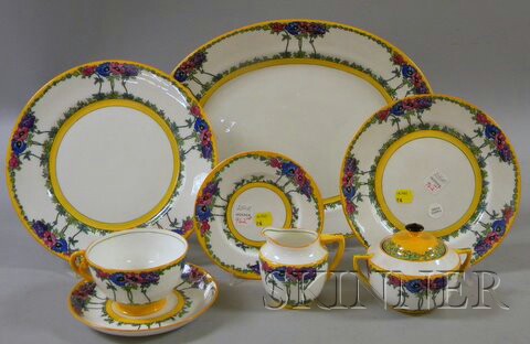 Appraisal: Eighty-five Piece Adderleys Anemone Pattern Bone China Partial Service including