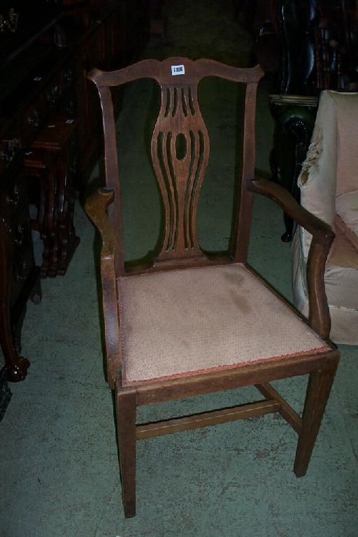 Appraisal: A set of five Georgian oak dining chairs in a