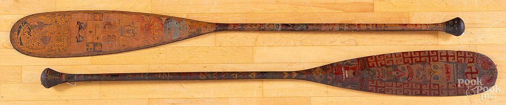 Appraisal: Pair of Old Town painted canoe paddles Pair of Old