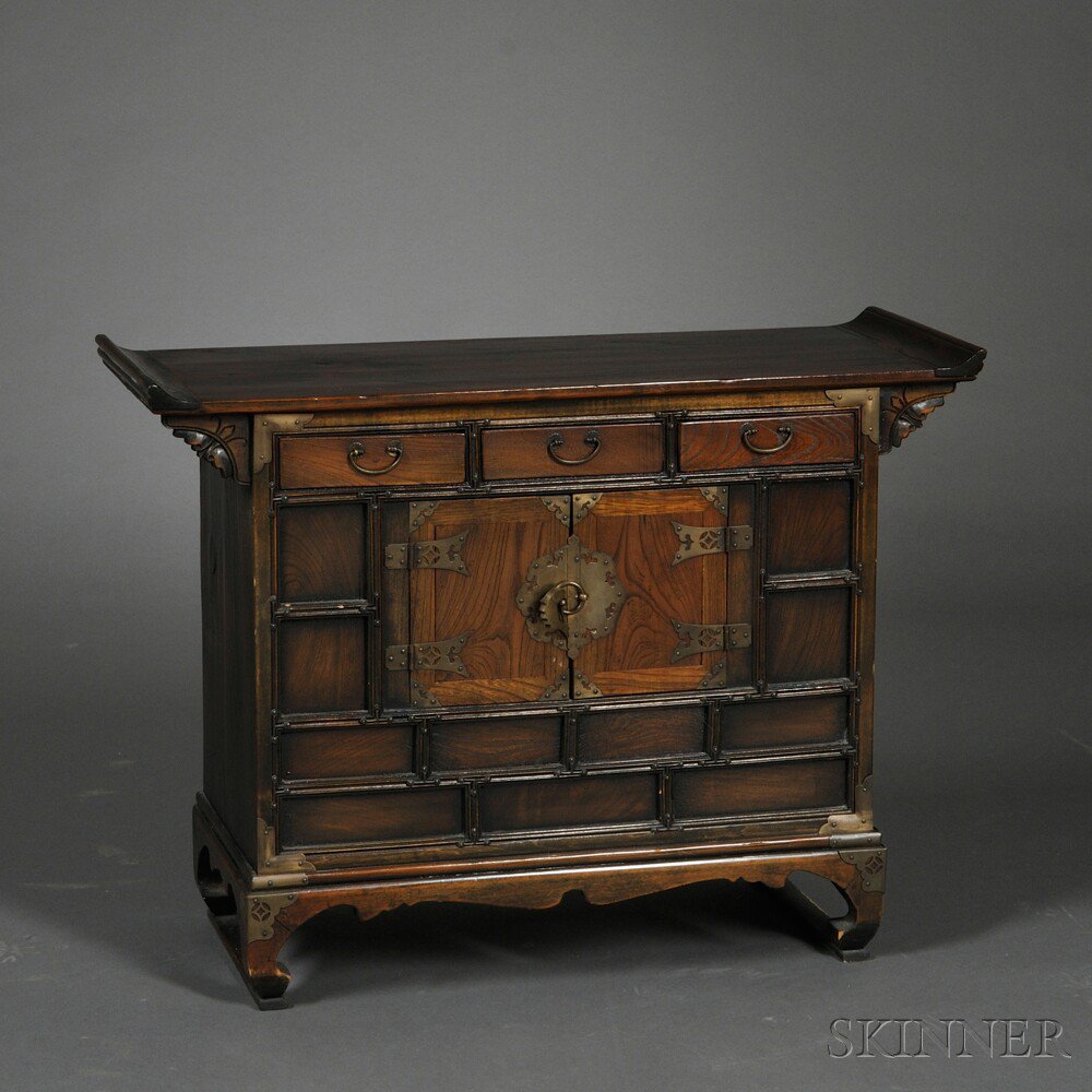 Appraisal: Bedside Chest Meorijang Korea th century with three drawers and