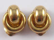 Appraisal: A pair of Christian Dior costume jewellery ear clips stamped