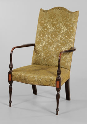 Appraisal: Federal Style Inlaid Lolling Chair American probably late th century