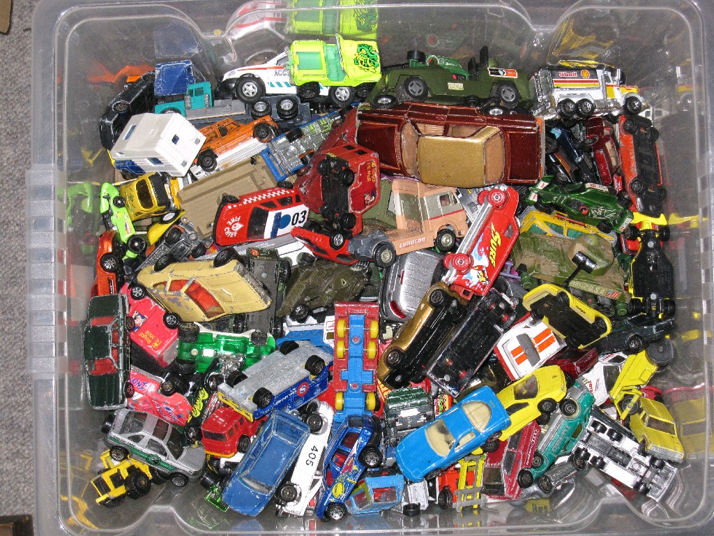 Appraisal: Box of assorted toy cars