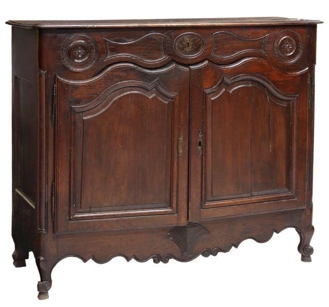 Appraisal: French Provincial Louis XV style oak lift-top sideboard th c