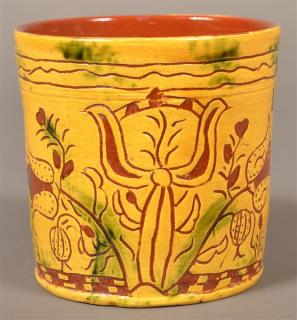 Appraisal: Breininger Pottery Sgrafitto Dec Mug Breininger Pottery Sgrafitto Decorated Mug